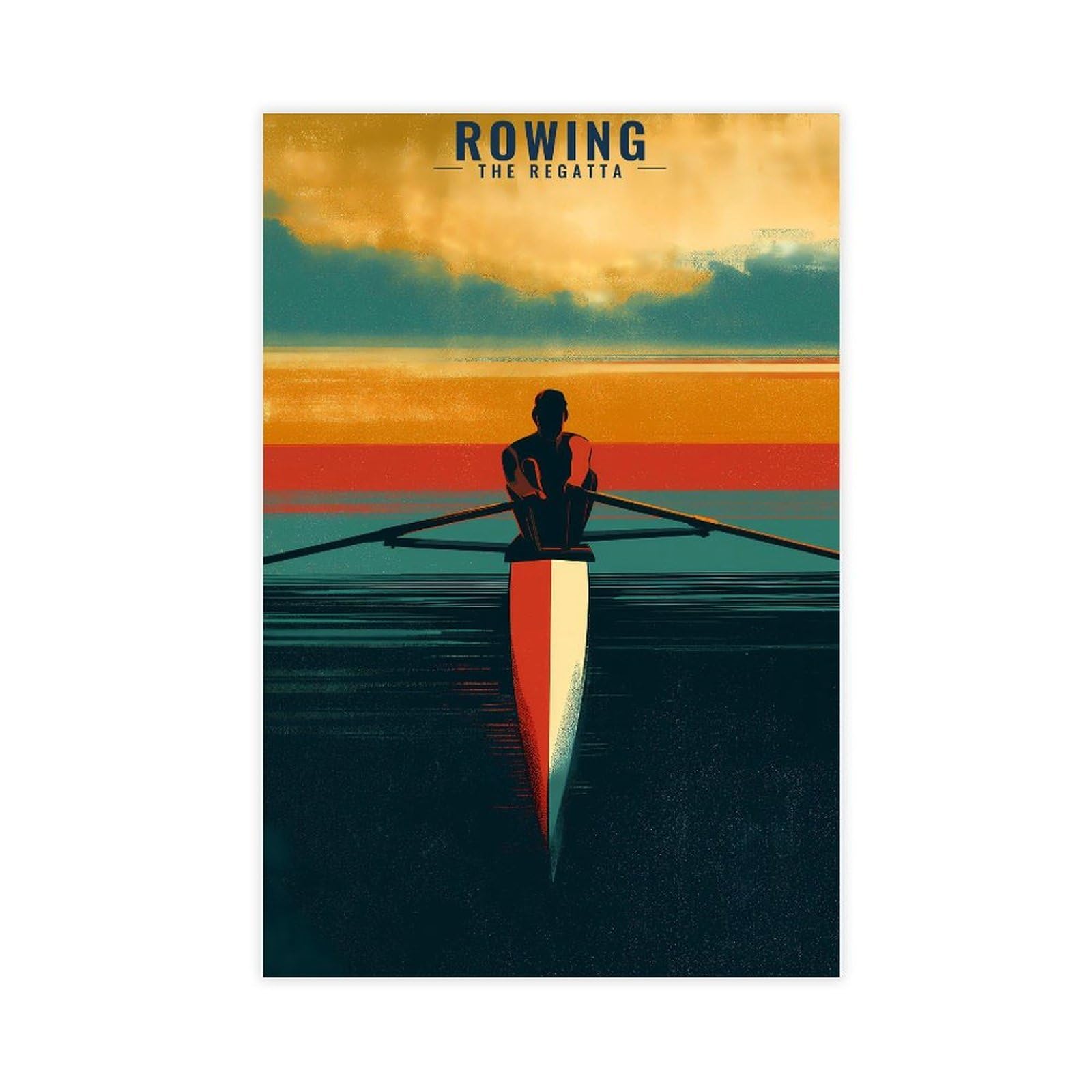 MRYCQ Rowing Poster Canvas Poster for Dorm Room Decor Gift