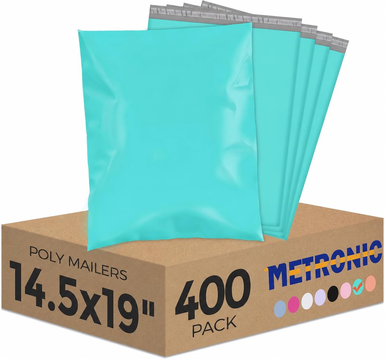Metronic Large Bulk Poly Mailers 14.5x19 400 Pack, Self-Seal Shipping Bags