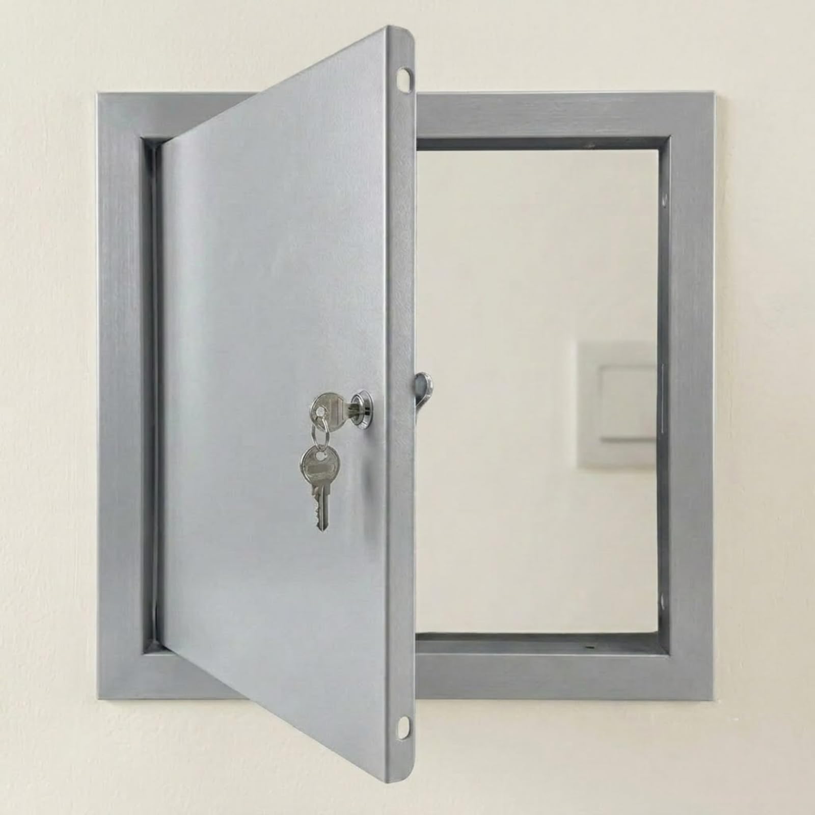 Aluminium Access Panel 300x300mm, Lockable Inspection Hatch for Wall & Ceiling, Flush Fit Revision Door for Plumbing & Electrical, Secure Metal Cover(Gray,60x75cm)