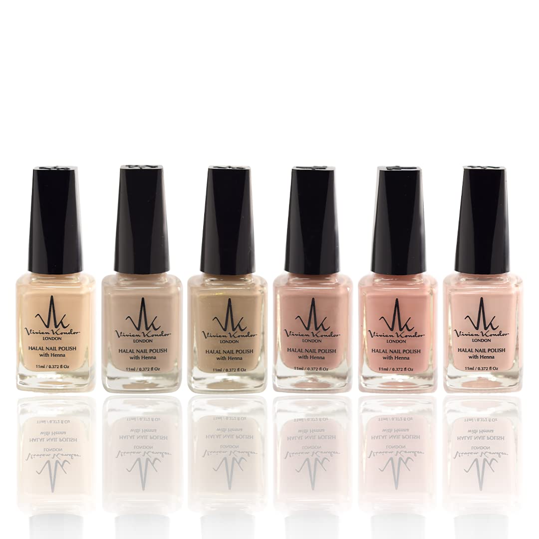 Vivien Kondor - Esmalte de uñas permeable con infusión de henna, apto para veganos y veganos, esmalte halal de larga duración (naturales)