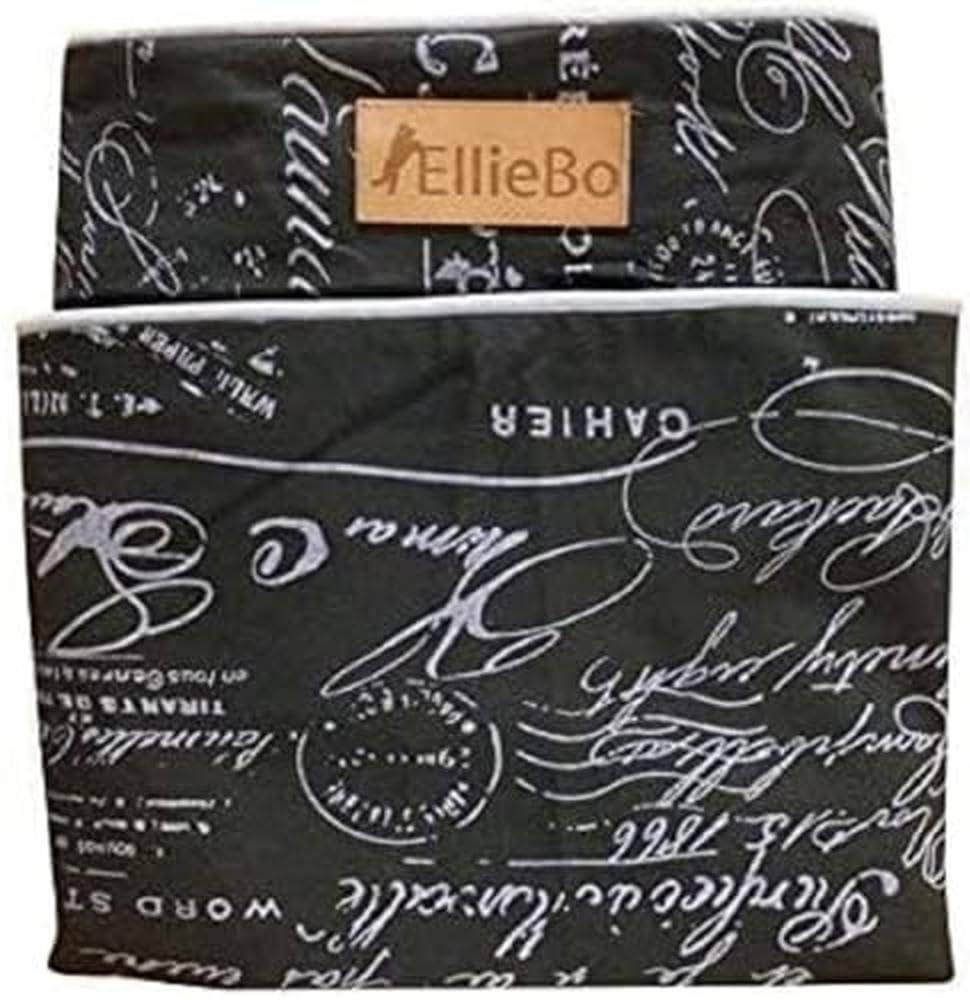 Ellie-Bo Medium Dog Bed Cover for 30-inch Dog Cage/Crate - Black Voyager Style