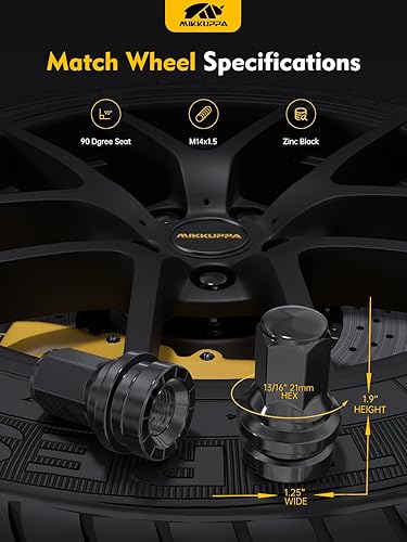 Miniatura 2 de MIKKUPPA Tuercas de llanta OEM M14x1.5  Reemplazo para Ford F250 F350 2017-2023, 1316 pulgadas de 0.827 in, hexagonales, de extremo cerrado, color