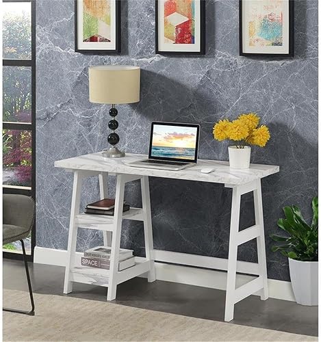 Miniatura 2 de Convenience Concepts Designs2Go - Escritorio con caballete de 47 pulgadas, moderno escritorio o tocador con estantes, para oficina, dormitorio, sala