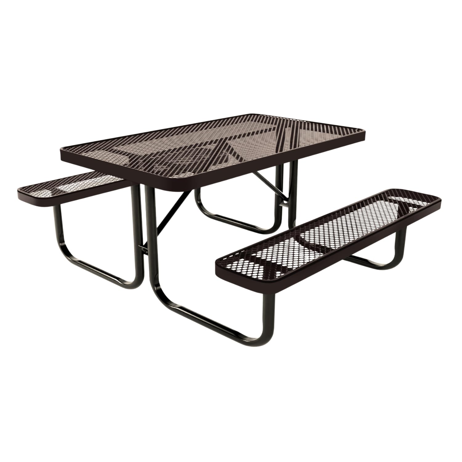 COATEDOUTDOORFURNITURE Heavy-Duty Portable Outdoor Kids Table, Expanded Metal Kids Picnic Table, Commercial-Grade Picnic Table, Made in America (4ft