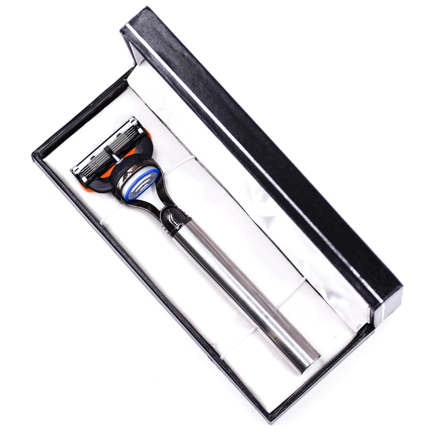 Parker Safety Razor Maquinilla de afeitar Gillette Fusion compatible de Parker Con extralarga de peso pesado de acero inoxidable Mango