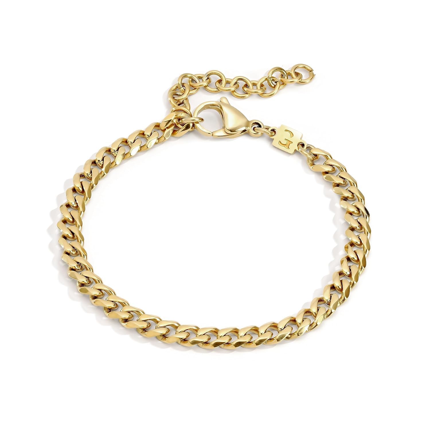 Mens Bracelet - Cuban Link or Box Chain Layered Chain For Men - Premium Stainless Steel, Gift for him, Gold, Silver, Black Bracelet For Men 7-8" Size, 3-5mm Thick