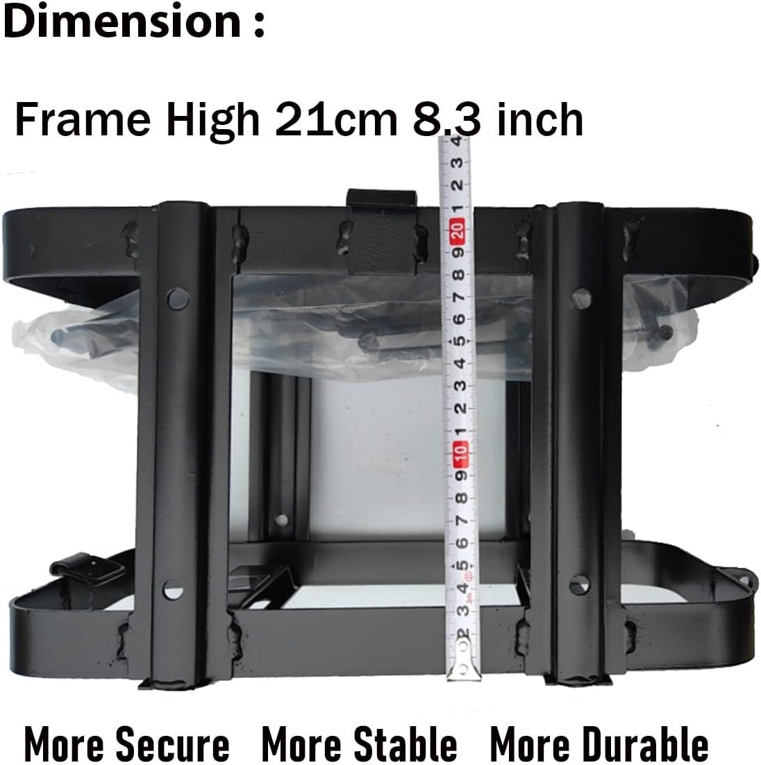 Amebee Metal Can Mounting Holder Middle Lid EU 5 Gallon 20/10 Liter Tank Mounting Rack Bracket for Lockable Jerry Gas Tank Holder Rack Frame Middle Spout (Black)