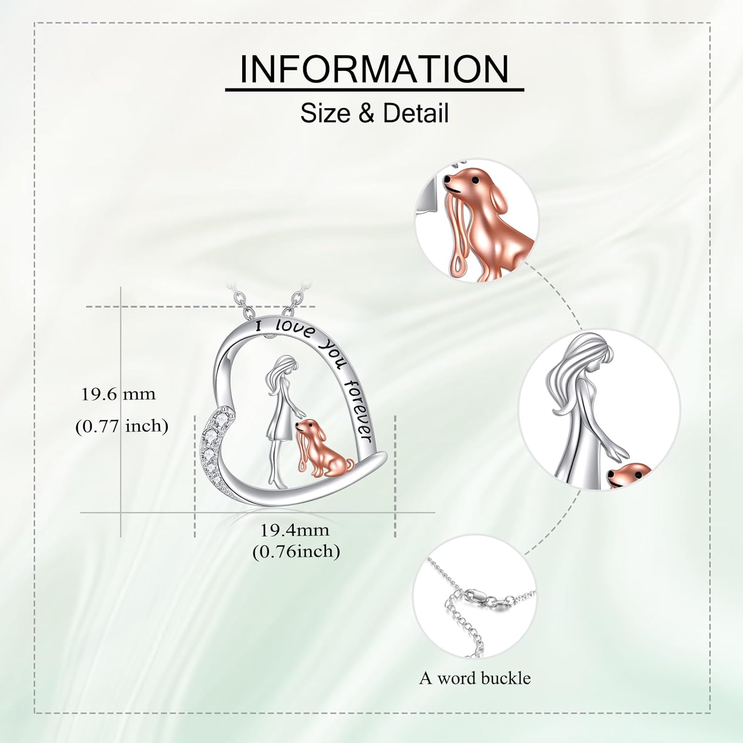 Dog Necklace S925 Sterling Silver Dog Heart Pendant Necklaces Pet Animal Jewelry Gifts for Women - Image 4