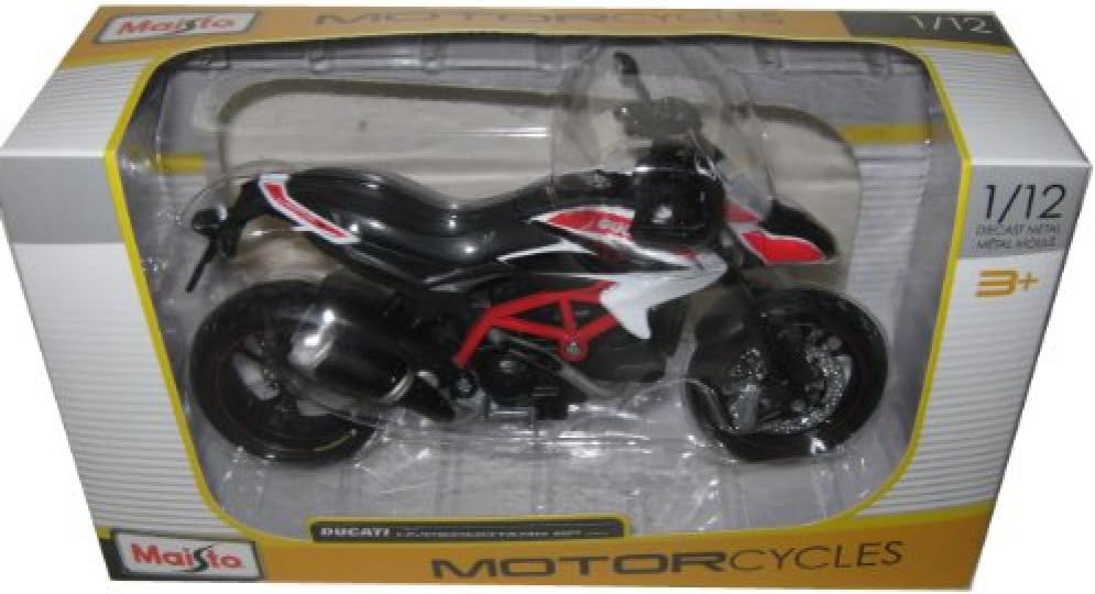 koenig-tom 2013 Ducati Hypermotard SP White Motorcycle Model 1/12 by Maisto