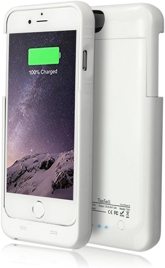iPhone 6/6S Battery Case [ Apple MFi Certified] Toosell Ultra Slim External Protective Portable Charger Battery Case for iPhone 6/6S (4.7 inches) with 3200 mAh Capacity-White