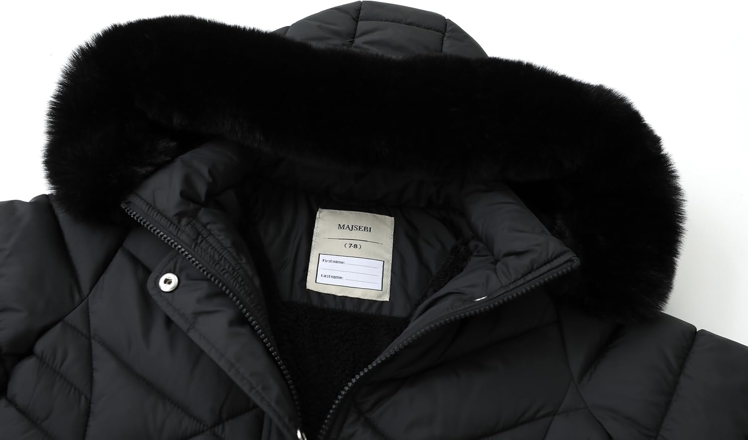 Girls Winter Long Down Coat with Fur Hood,Warm Quilted Jacket for Kids Cold Weather Outdoor Protection - Image 4