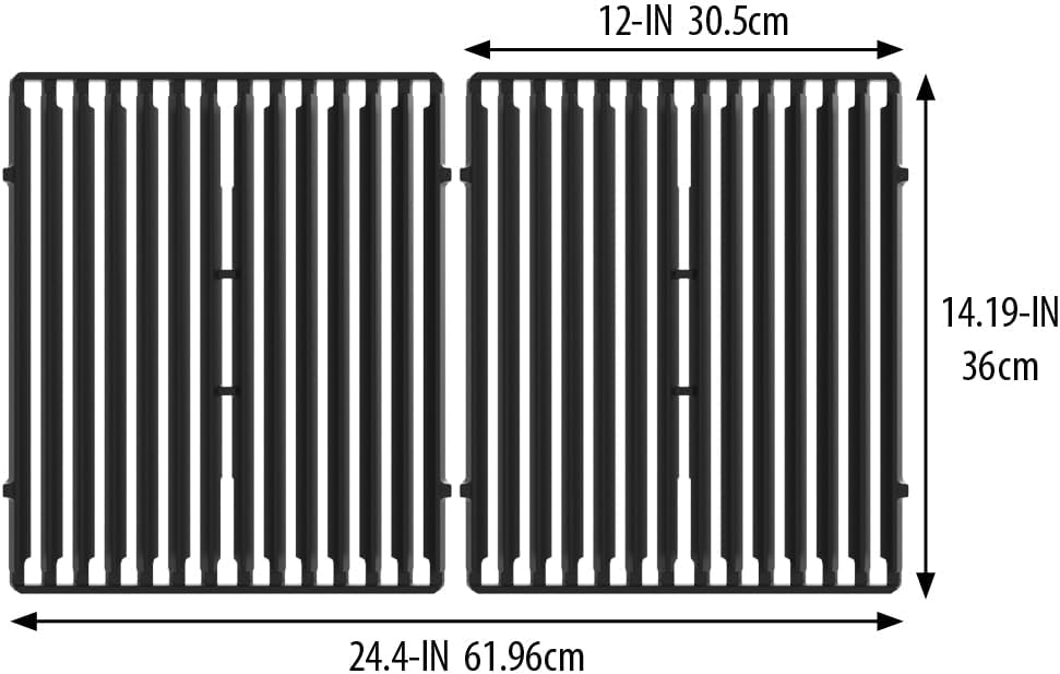 Broil King 11227 Cast Iron Cooking Grids, Signet and Crown (Prior to 2006) Series Grills, Black, Set of 2