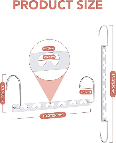 Miniatura 7 de Smartor Esenciales para habitación de dormitorio para niñas paquete de 6 perchas para ahorrar espacio organizadores de armario y almacenamiento