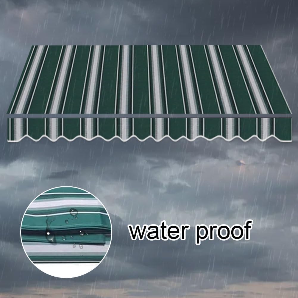 Zewnętrzna wysuwana tkanina zastępcza markizy, 3 m do 5,5 m, płócienny pokrowiec na patio, balkon i taras, żółty, 3,5 x 2,5 m