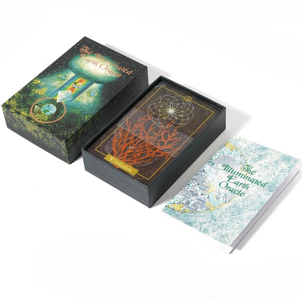 Tarot CardsGuidebook,Illuminated Earth Oracle Card Deck Bronzing