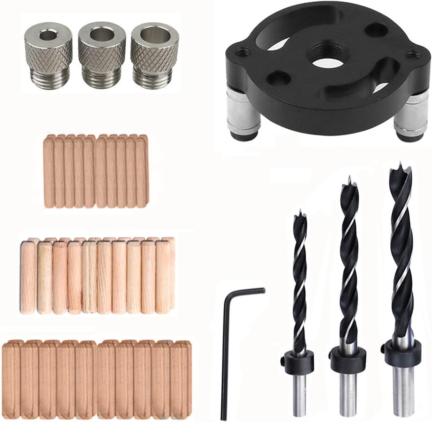 Onyehn 68pcs/set Vertical Selfcentering Dowel Jig Hole Puncher Kit