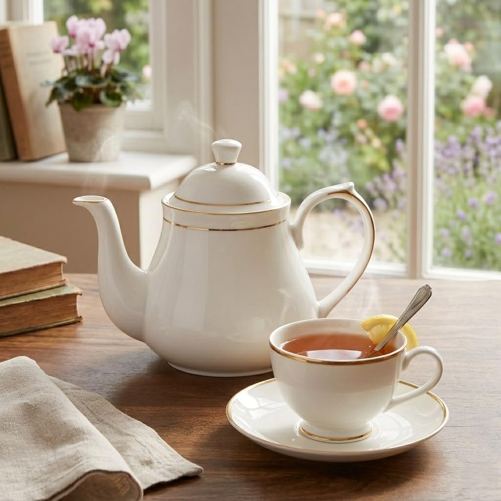 Femora Gold Line Tea Pot & Kettle - 1000ml -4