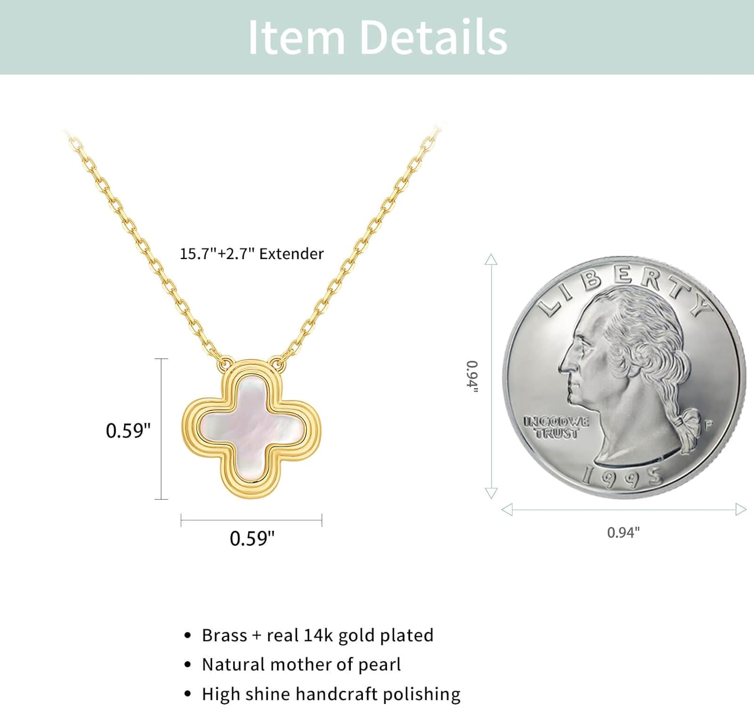 S.Leaf Four Leaf Clover Necklace for Women Lucky Charm Necklace Gold Shell Necklace Pendant Gold Choker Layered Mother of Pearl Necklaces Jewelry Gifts for Women