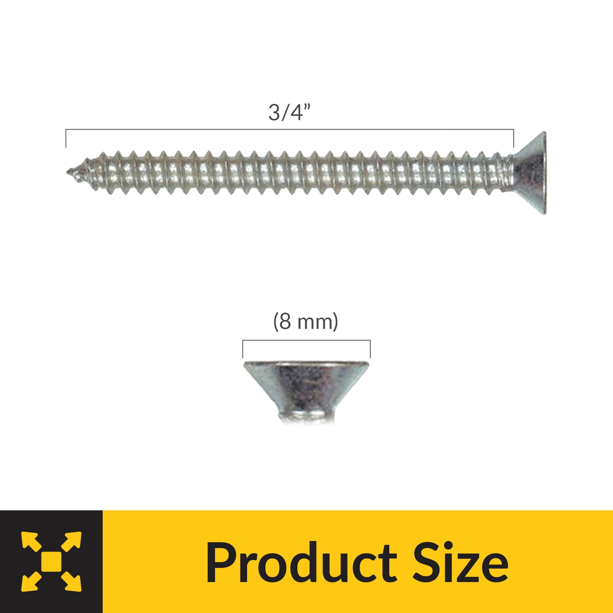 Brixwell SRW2872232025 Stainless Steel Screw, Countersunk Head 76.2 mm Length 8 mm Thread Diameter Pack of 25