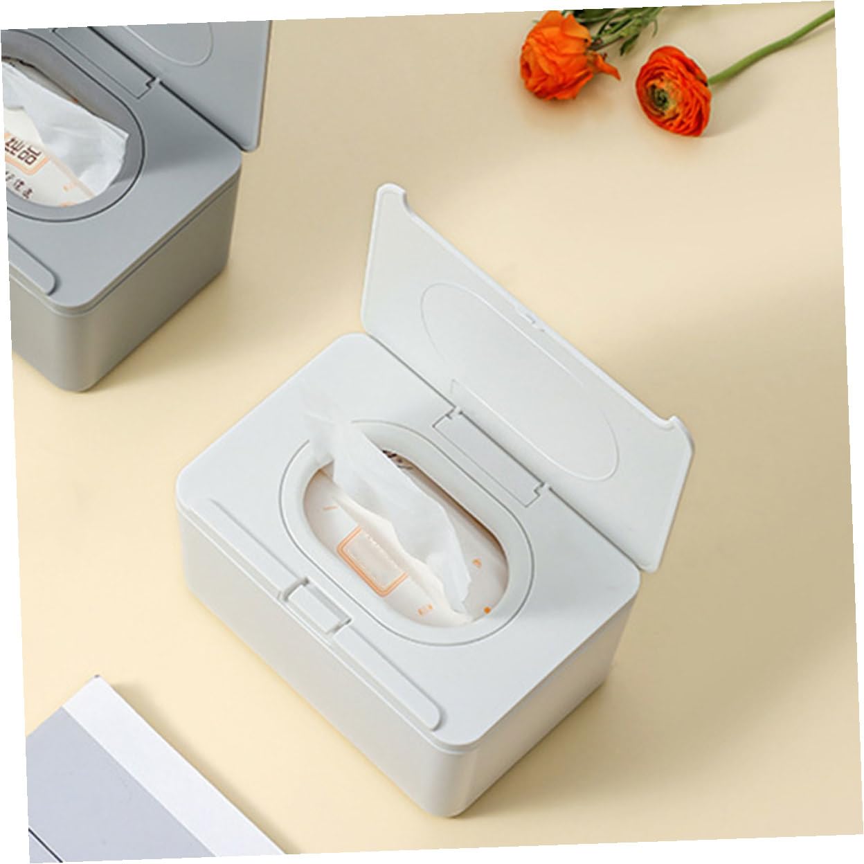 ibasenice 2 piezas Dispensador de Toallitas para Caja Reutilizable para Toallitas Húmedas y Secas Portátil y Ligero para Cochecito Escritorio y Hogar Diseño Moderno