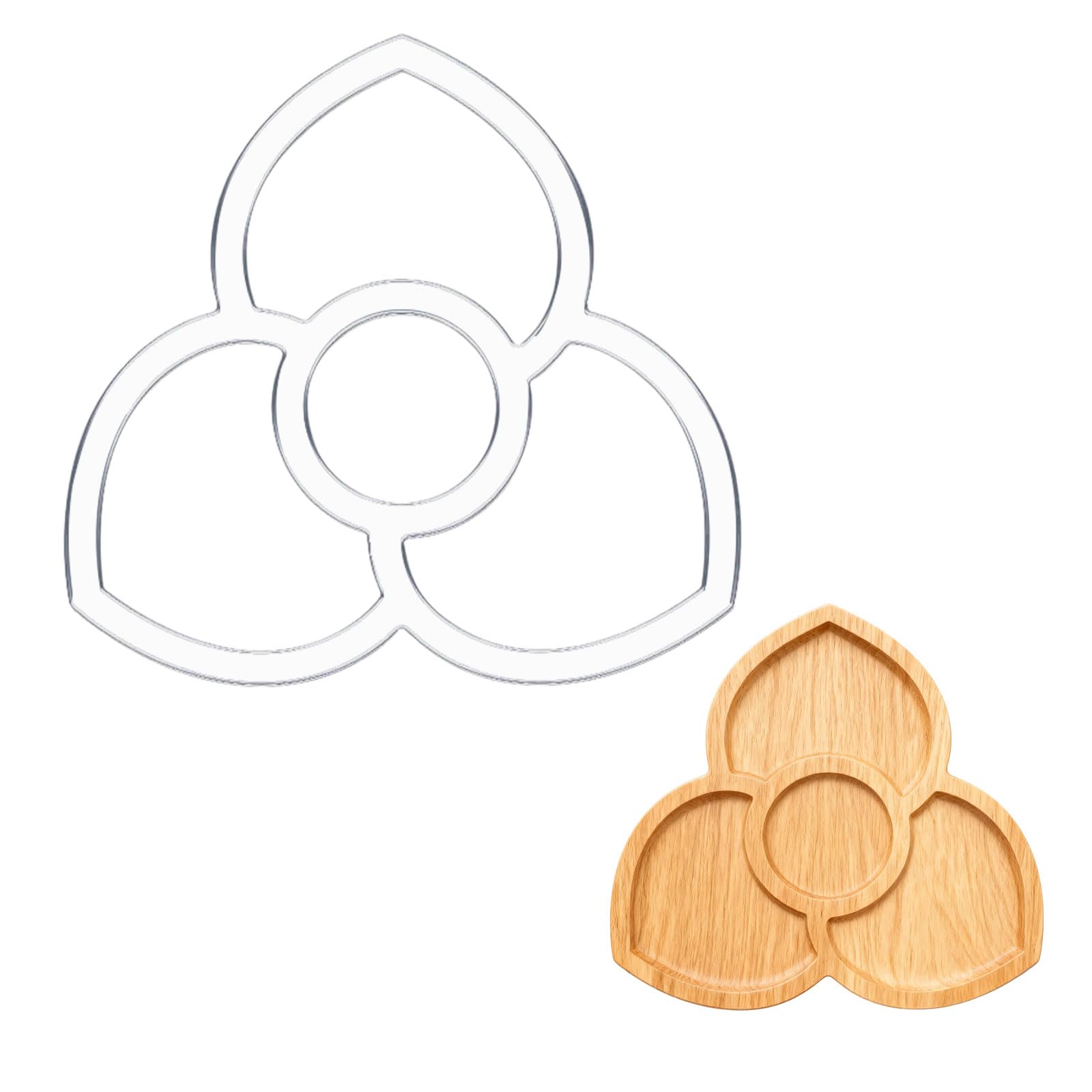 beinkmake 4 in 1 Router Template Clear Acrylic Router Template for Woodworking Drawing Circle Inlay Templates Tool Charcuterie Board Craft Decorative 9.8x10.1 inch