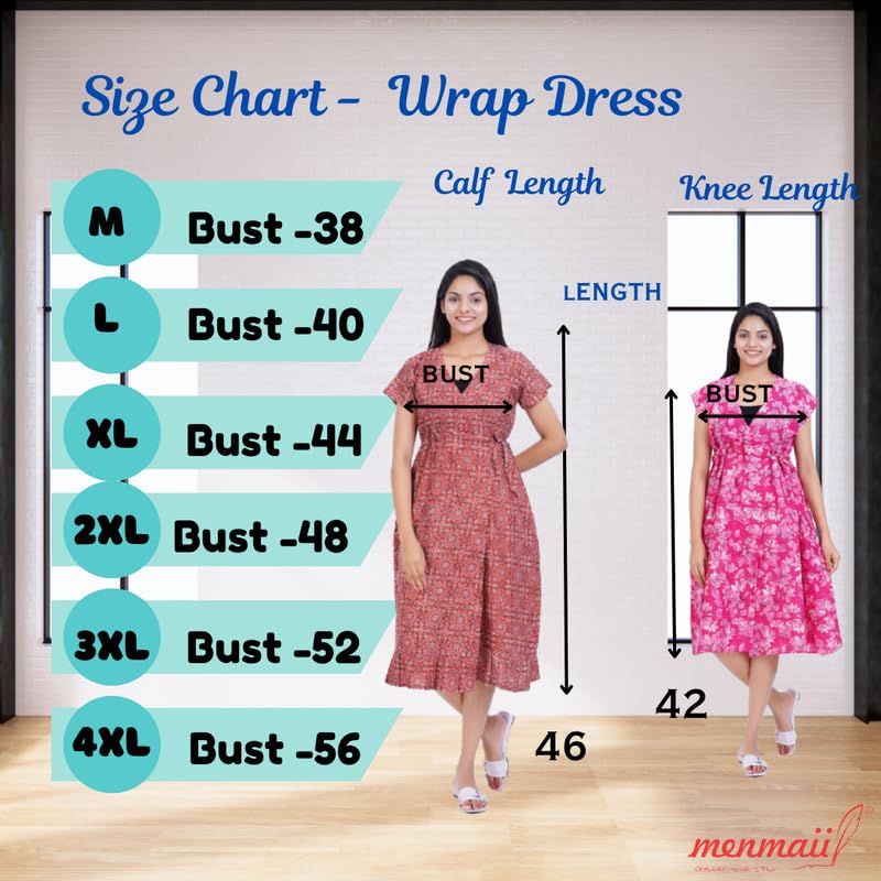 Image of MENMAII Wrap Dress [Size - L- 4XL ] - Full Open Multipurpose Night Gown -a Kind of Adaptive Clothing with Pocket for Women