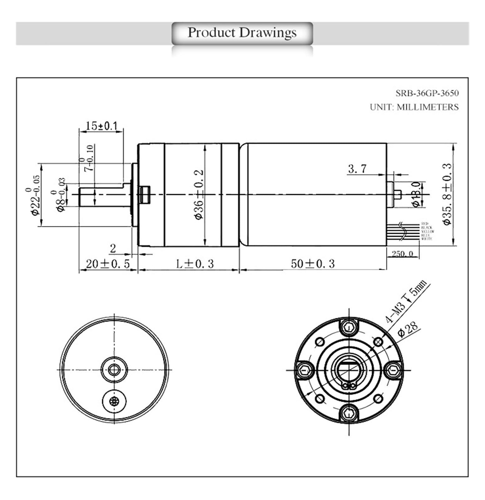 100 kgf.cm 36 mm 3650 BLDC Planetary Low RPM bezszczotkowy silnik z redukcją prądu stałego o wysokiej prędkości obrotowej All Metal Gearbox 12 V 24 V Niski poziom hałasu (230 obr./M_12 V z