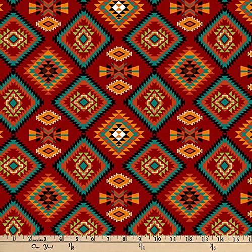 Raindance Argyle Red Print 100% Cotton Fabric By The Yard