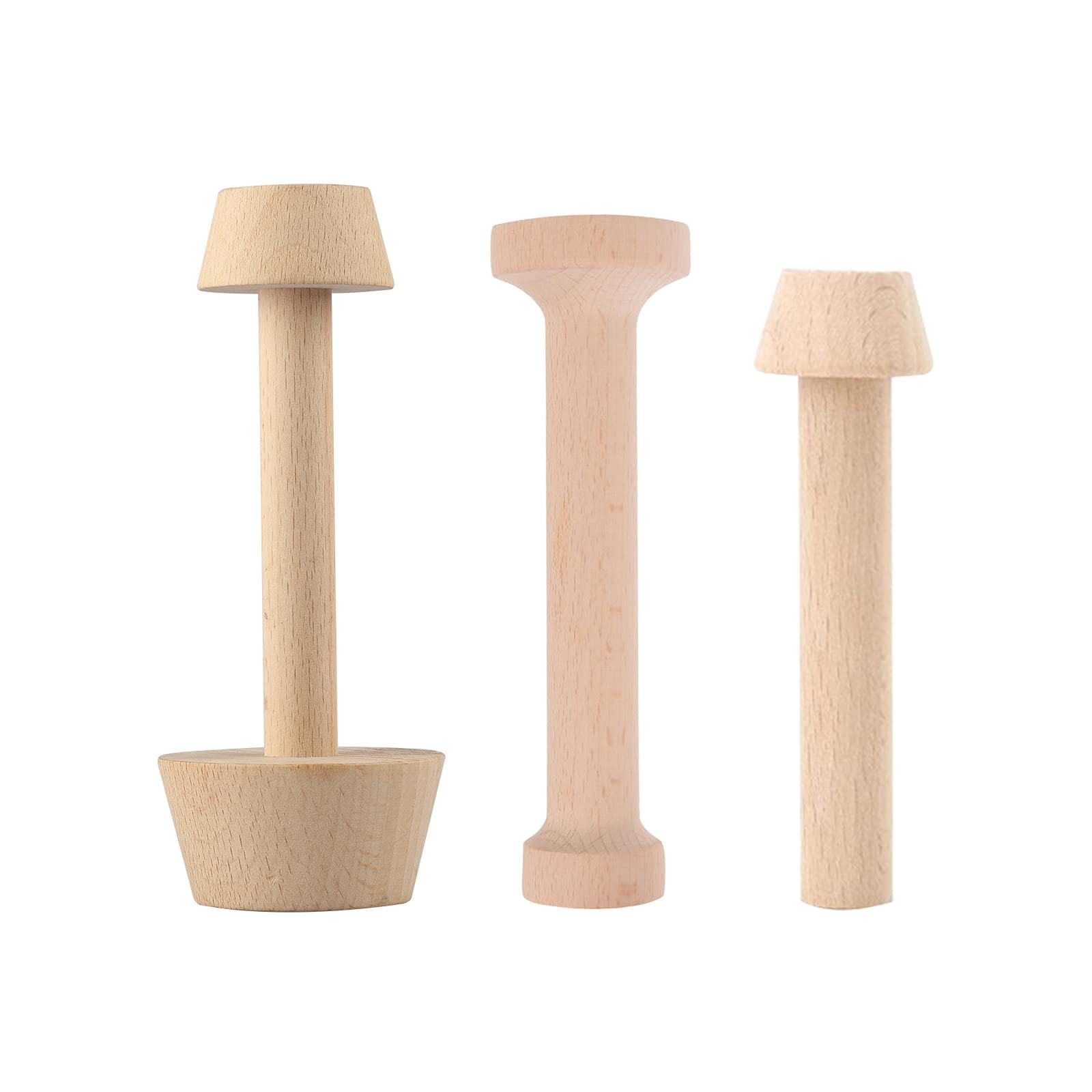 TERRIFI Wooden Egg Tart Molds, 3 Pieces Pastry Tamper Tool Wooden Tart Tamper Set Tart Shell Molds Pastry Dough Tamper Kit Presser for Tart Pan Mini Cheesecake Pans Muffin Bakeware Cake Tools