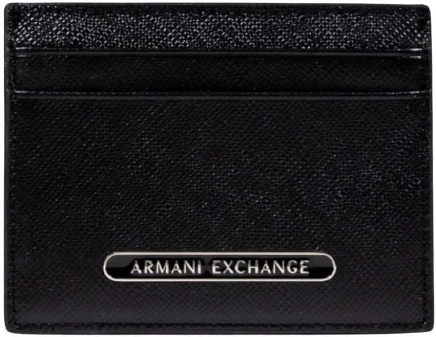 Armani Exchange Men's Milano Credit Card Holder , Black, One Size