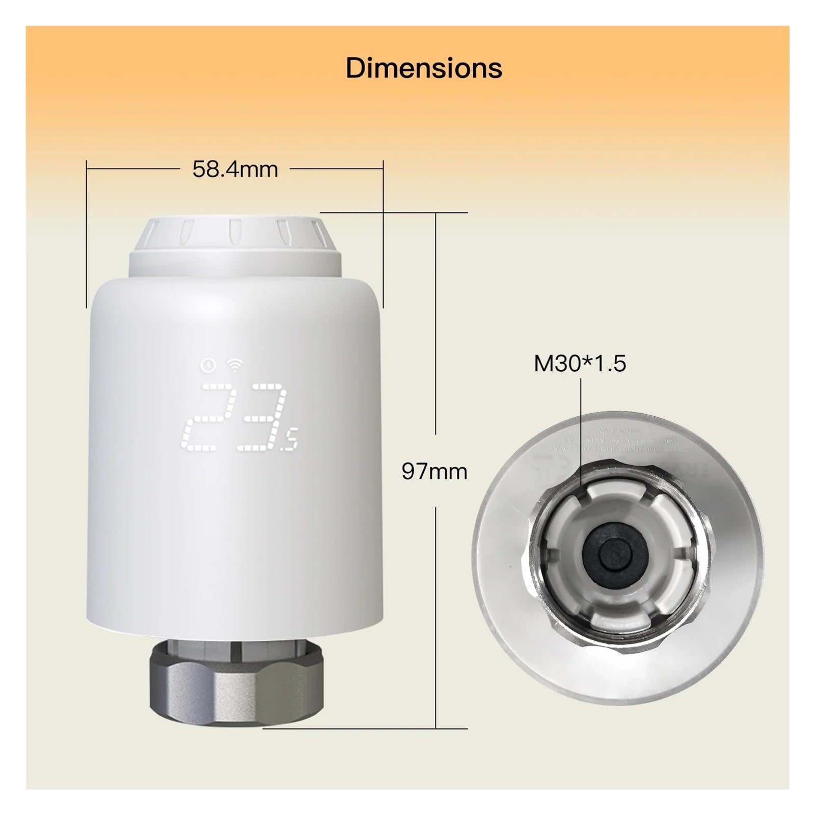 Termostat, Zawór Termostatyczny Grzejnikowy Smart Life Bezprzewodowy Zdalny Sterownik Temperatury Ogrzewania Sterowanie Głosowe(2PCS)