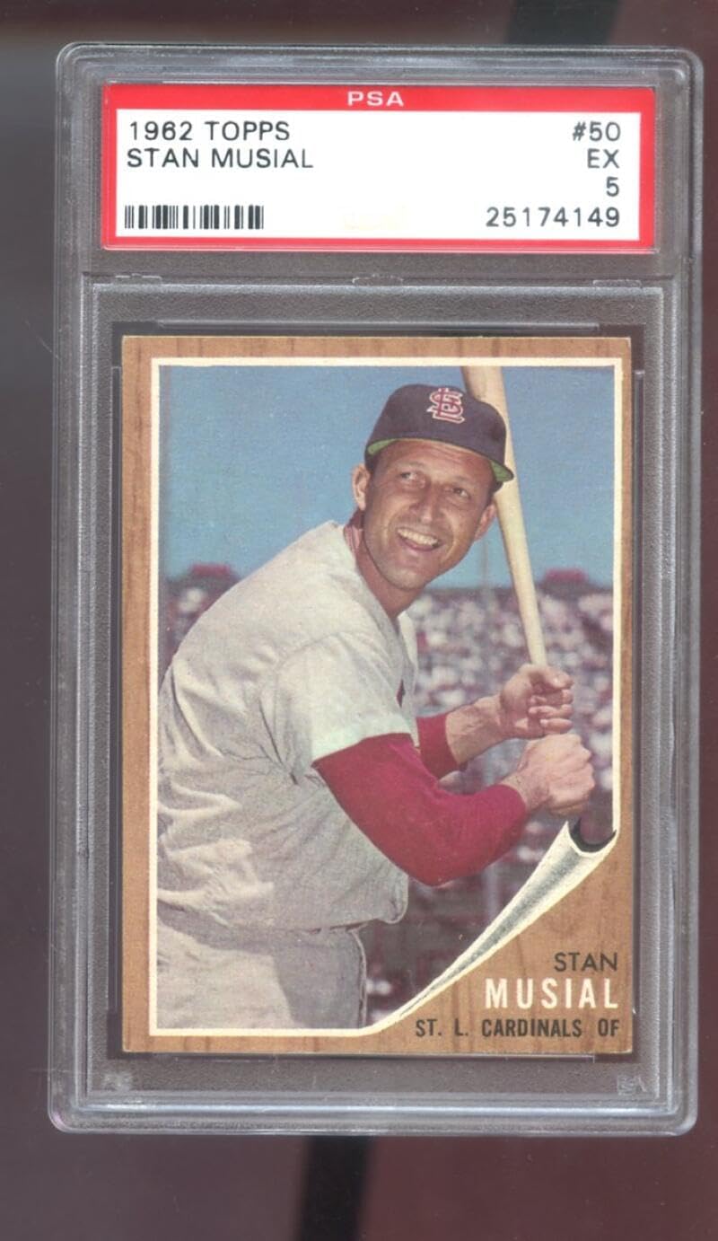 1962 Topps #50 Stan Musial PSA 5 Graded Baseball Card MLB St. Louis Cardinals