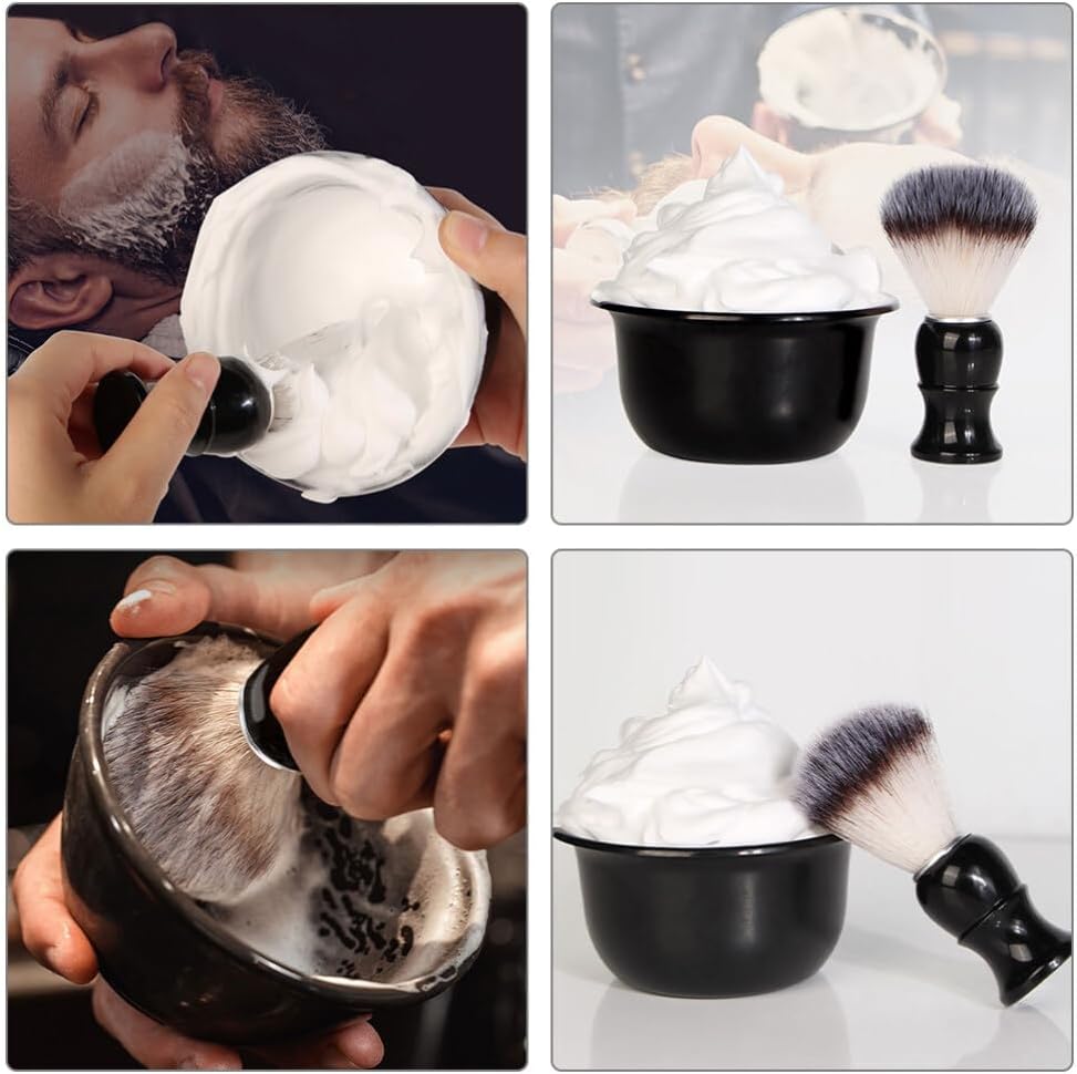 Beavorty 1set Men Shaving Kit Shaving Brush and Bowl Portable Grooming Accessories for Smooth and Comfortable Shave Essential for Daily Use image 2