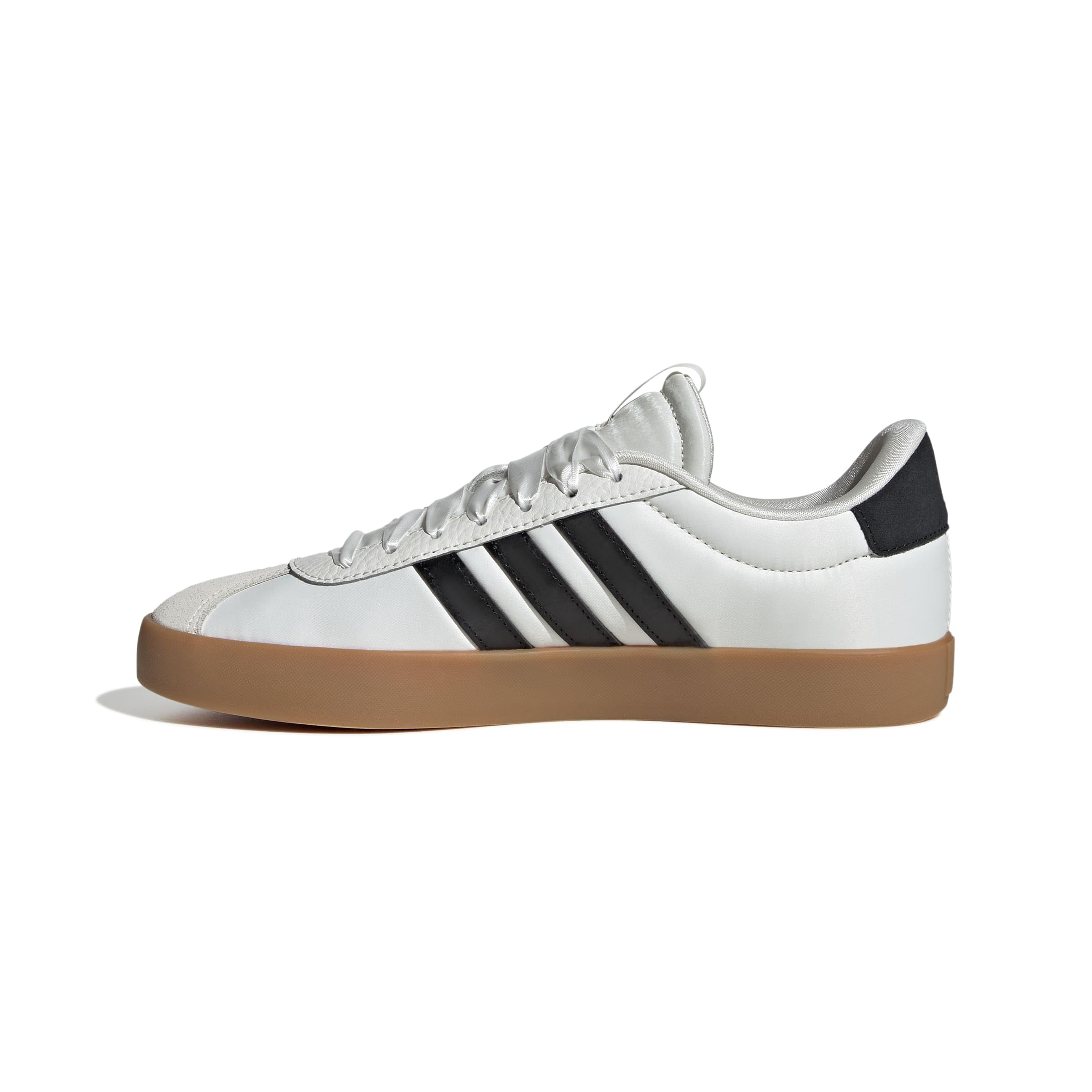 adidas Women's VL Court 3.0 Shoe 11 Wide White/Black/Gold Metallic