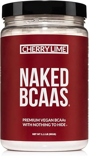 NAKED Cherry Lime BCAAs Aminoácidos en polvo, fórmula 100% pura 211, aminoácidos de cadena ramificada vegana, suplemento en polvo BCAA natural