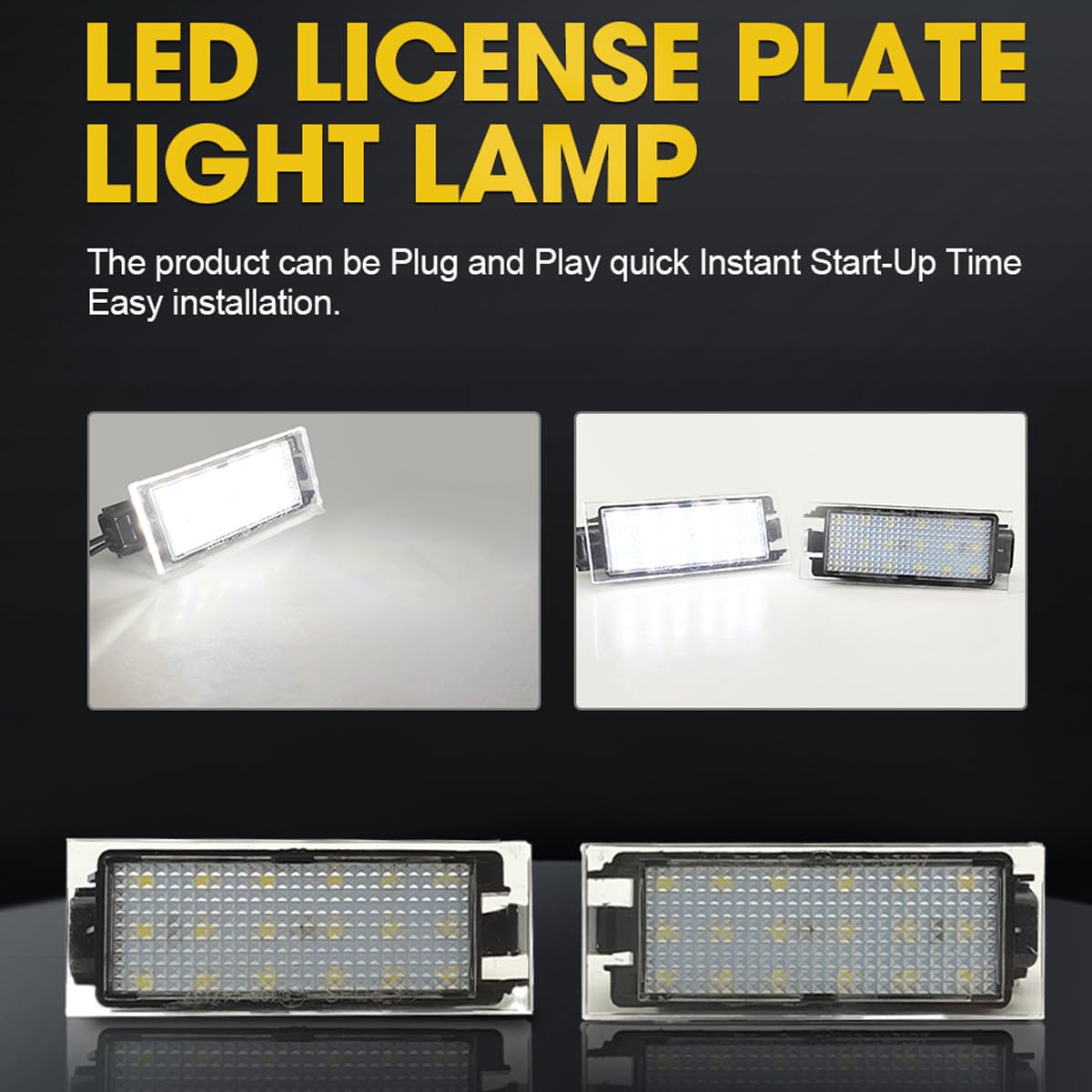Światła LED Tylne do Tablicy Rejestracyjnej Bez Błędów Compatible for Renault Clio Laguna 2 Megane 3 Twingo Master Vel Satis Wind Trafic Twizy Wodoszczelne Białe 6000K 2 Sztuki