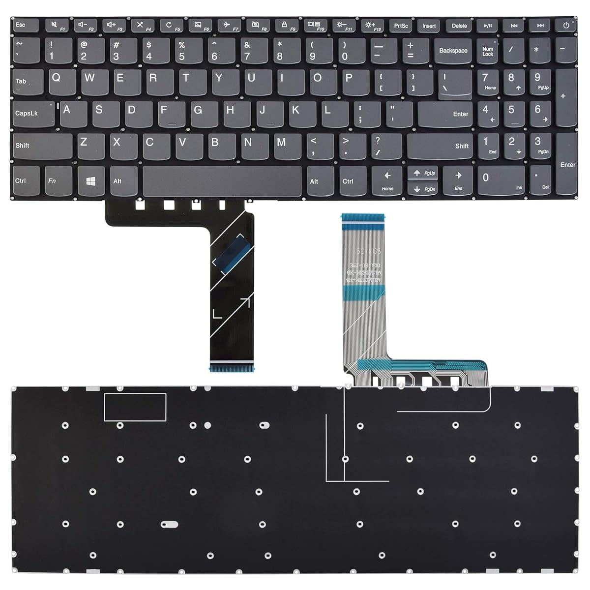 FORIDA Laptop Keyboard Compatible for Lenovo Idepad V15-ADA (82C7) / V15-IIL (82C5) / V15-IGL (82C3) / V15-IKB (81YD) with ON-Off Key (Without Backlit)-image-28