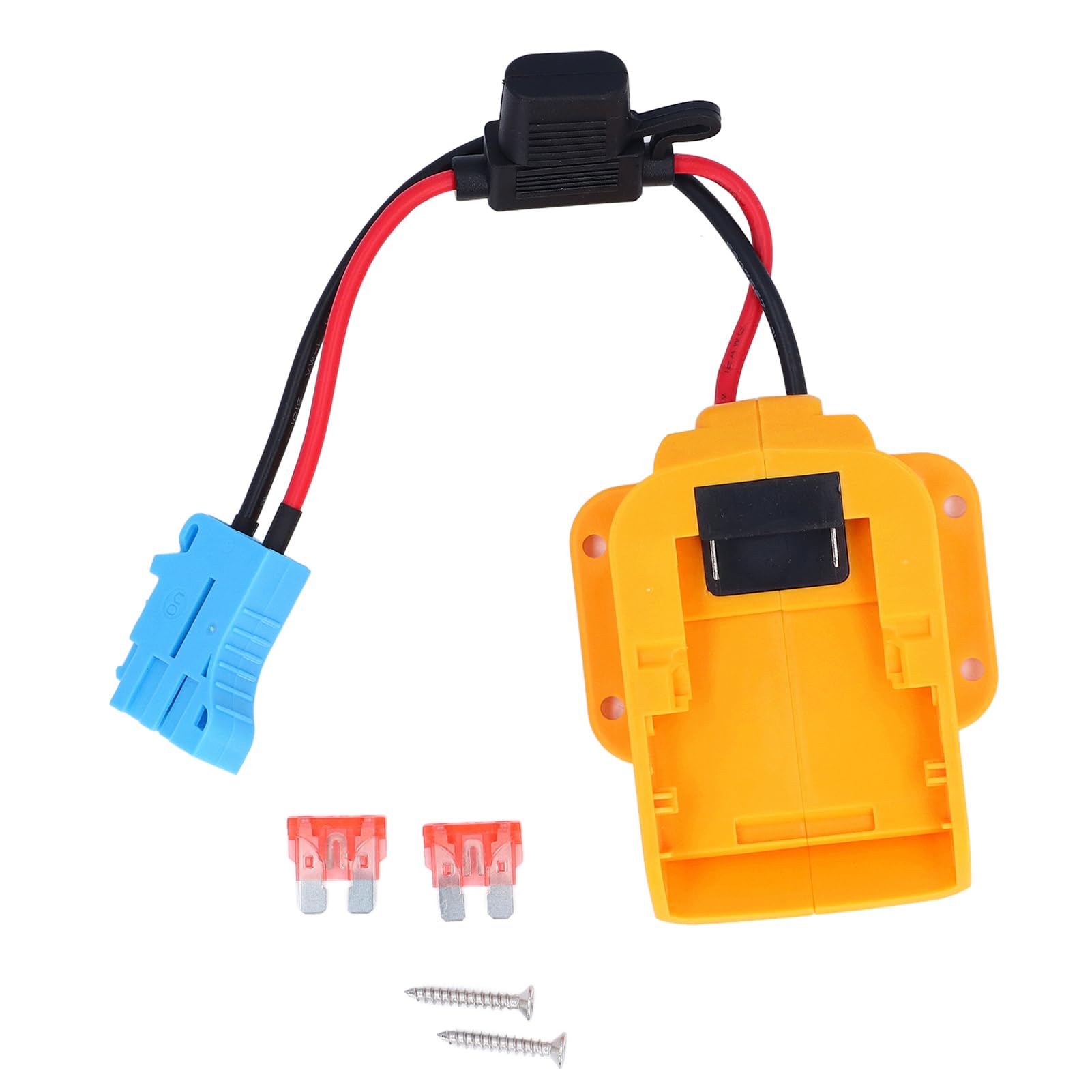 YWBL-WH 18V Battery Adapter for Peg Perego Riding Toys, Battery Converter Kit with Holder and Switch, Wire Terminals, 12AWG Wire (Blue Connector)