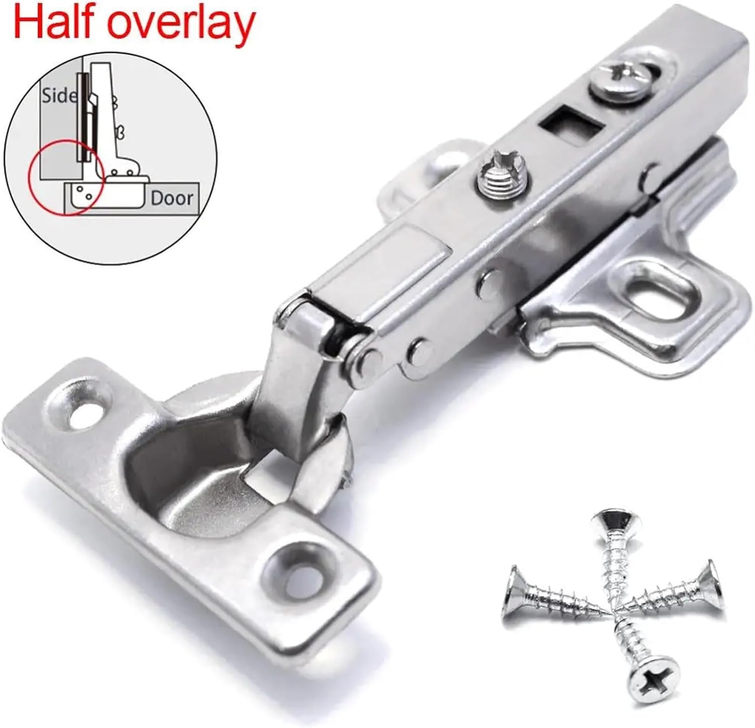 90 Degree Inset 26mm Small Furniture Hinge Soft Close Mini Hydraulic Damper for Kitchen Cabinet Cupboard Door Hinges Buffering 1Pcs(Half Overlay)