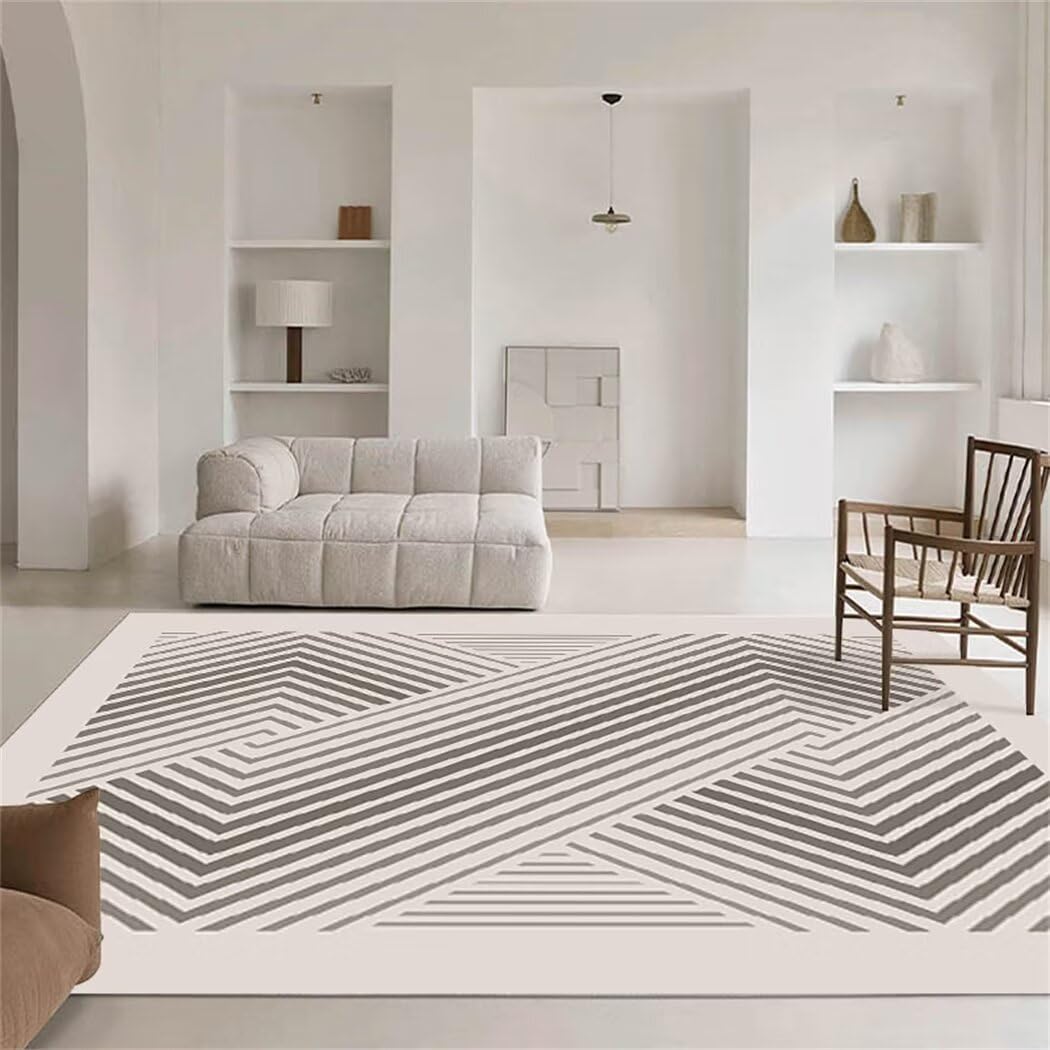 Tapis chambre bébé fille doux gris 200x250cm idéal pour les jeux et la chambre ado