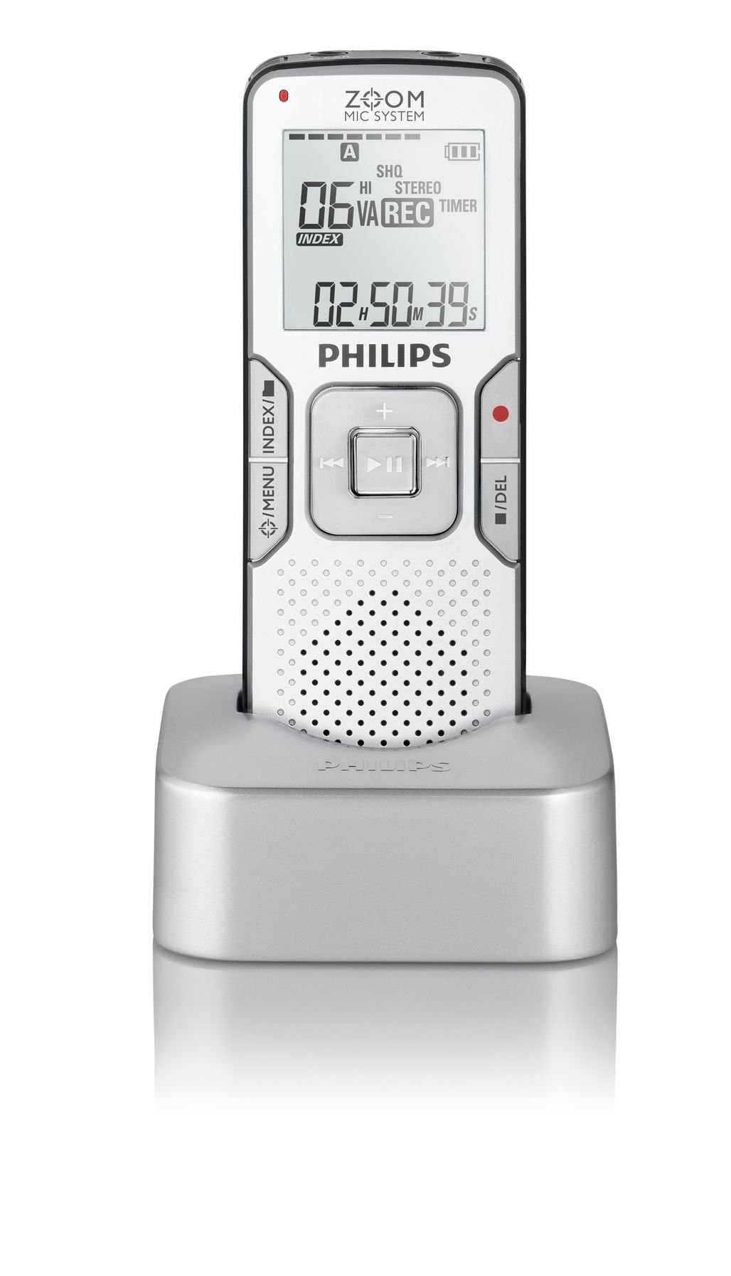 Philips LFH0868/00 Voice Tracer Digitaler Recorder Diktiergerät USB-Dockingstation mit Zoom Mic System