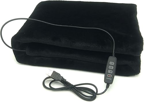 Manta de calefacción eléctrica USB, chal cálido de 5 V2 A, 3 modos, apagado automático de 3 horas, para sala de estar, estudio, cafetería, oficina o