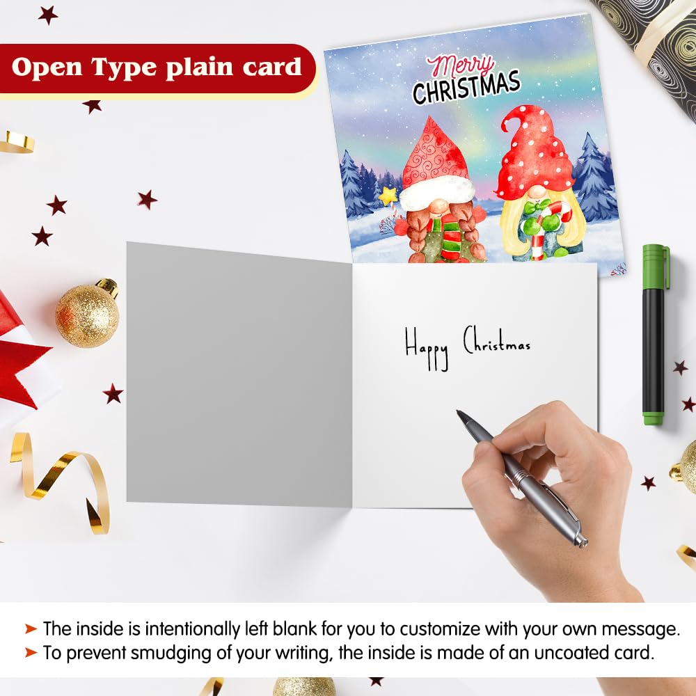 Papa Prints School Childrens Xmas Cards Class Christmas Cards Pack of 30 Christmas Cards with Envelopes (100 x 100 mm) Christmas Cards Multipack (Snow X'mas) - Image 4