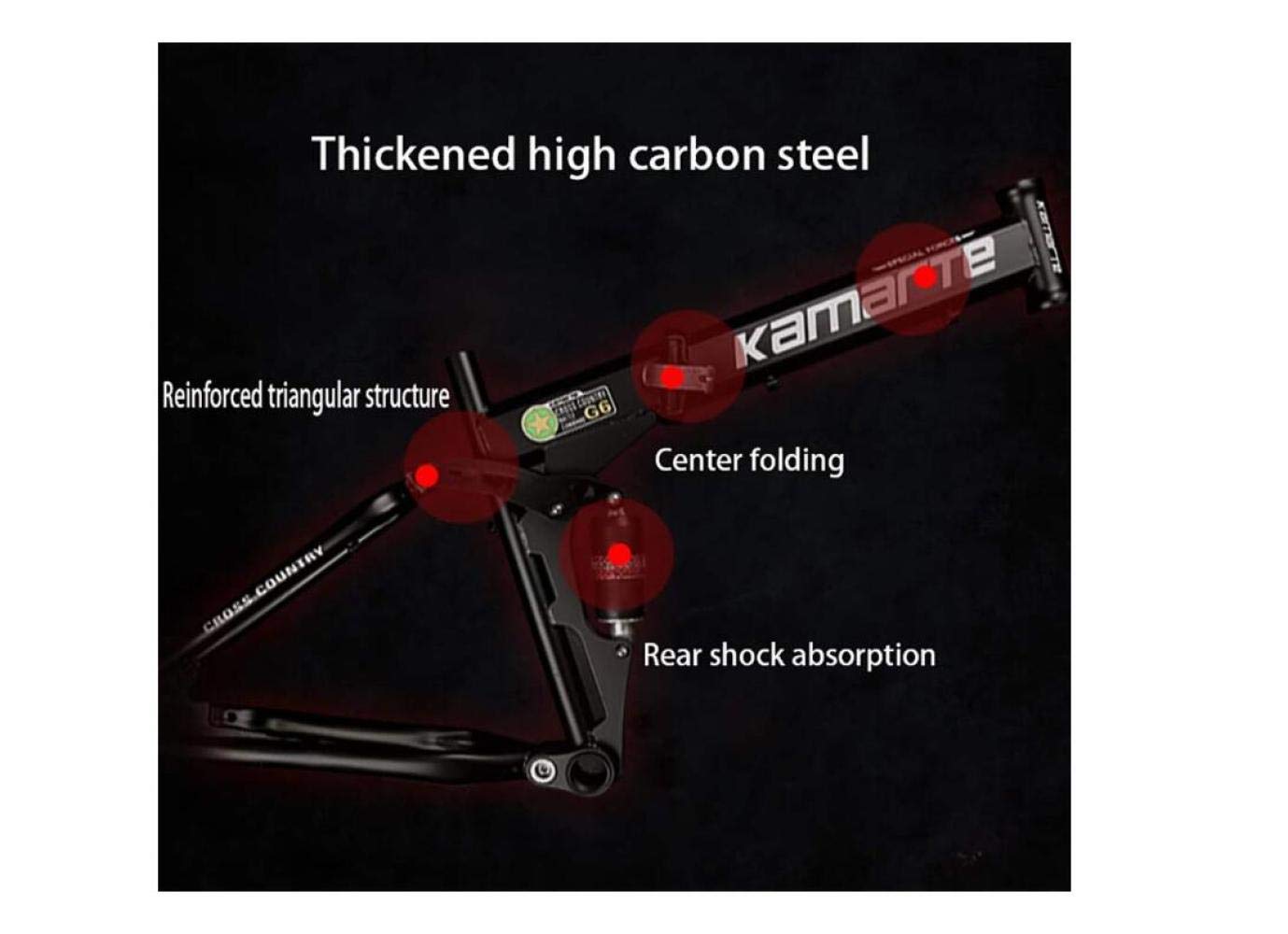 Vélo de Montagne pour Hommes, vélo de 26 po à 3 Rayons, Cadre en Acier à Haute teneur en Carbone, vélo Pliant à Suspension Double 21/24/27 Vitesses, u