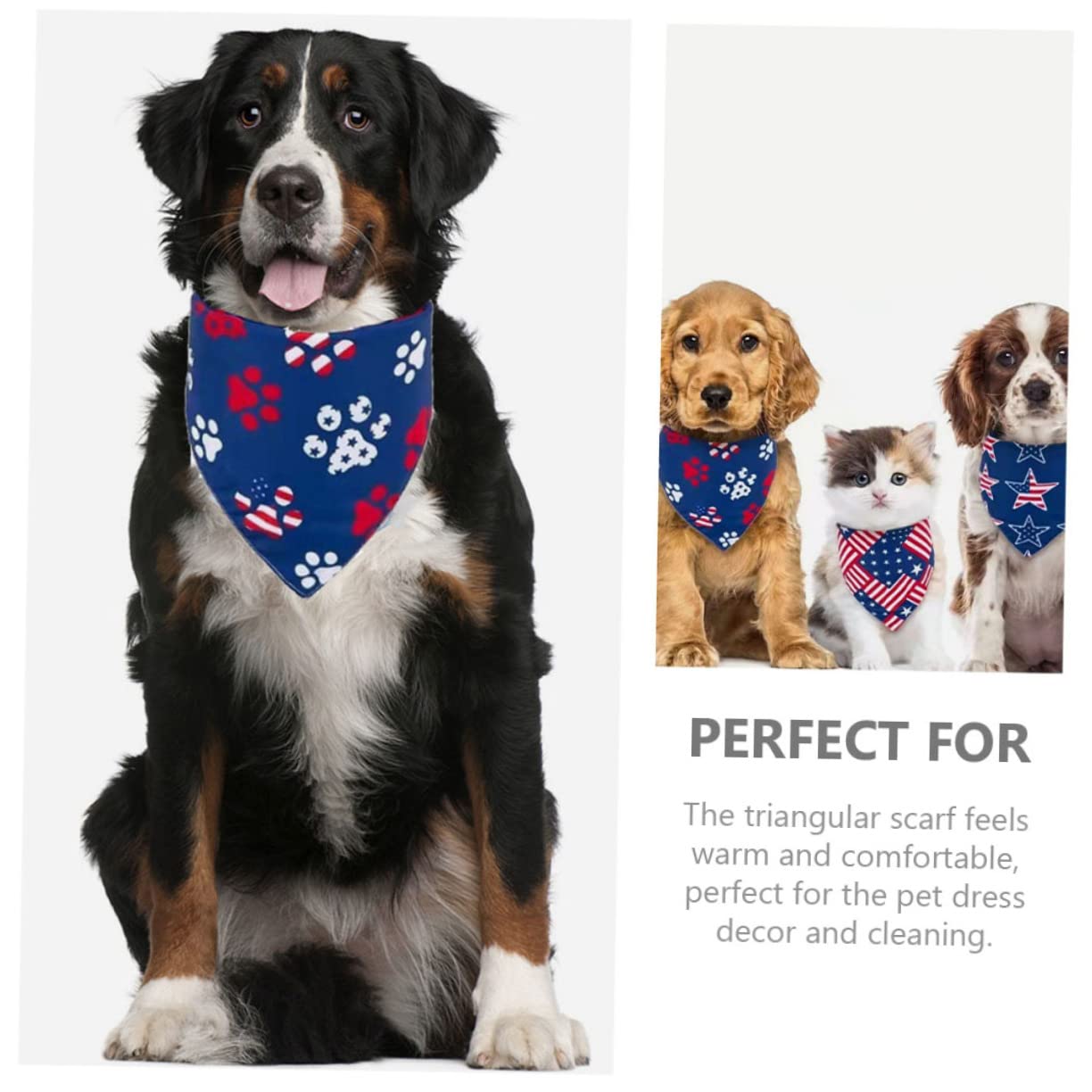 Sosoport 16piezas Triángulos Decorativos para Mascotas Bandanas Resistentes para Perros y Gatos para Fiesta De Independencia Confortables y Ligeras para Salidas Especiales