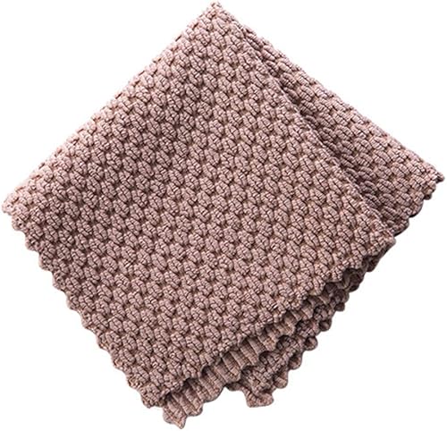 Paño de limpieza duradero de microfibra para cocina, paño de limpieza antigrasa con absorción de agua, trapos (café)