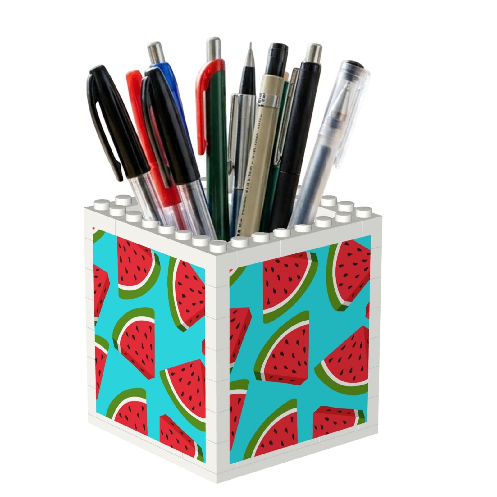 Poadnly Fresh Watermelon, Pen Pot Pencil Holder for Office Home School, Compact Desk Organiser for Office Stationery