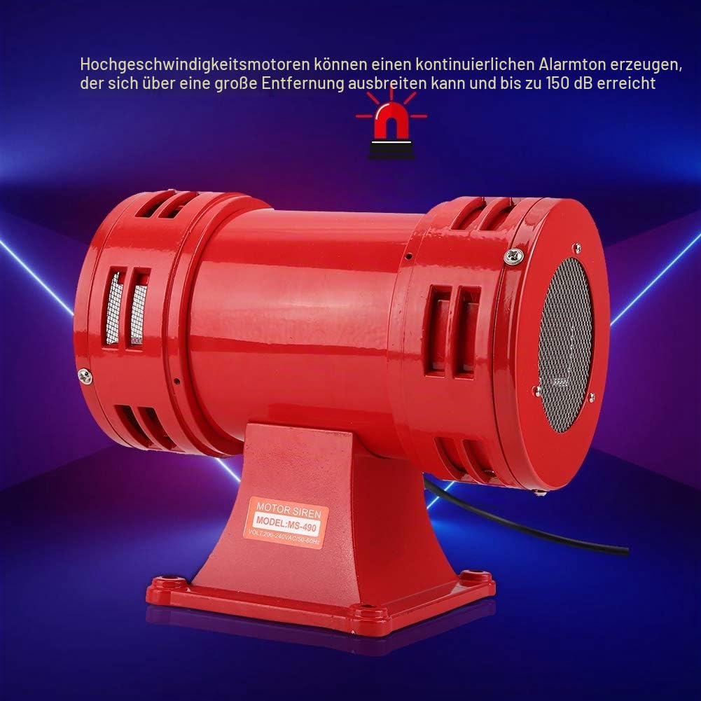 Sirene Alarm 220-240V, 150DB Industrieller Handsirene Elektrische Sirene Alarmsirene Handkurbelalarm, für Fabrik BAU Schulen Militärlagern unter freiem Himmel Bergrettungs
