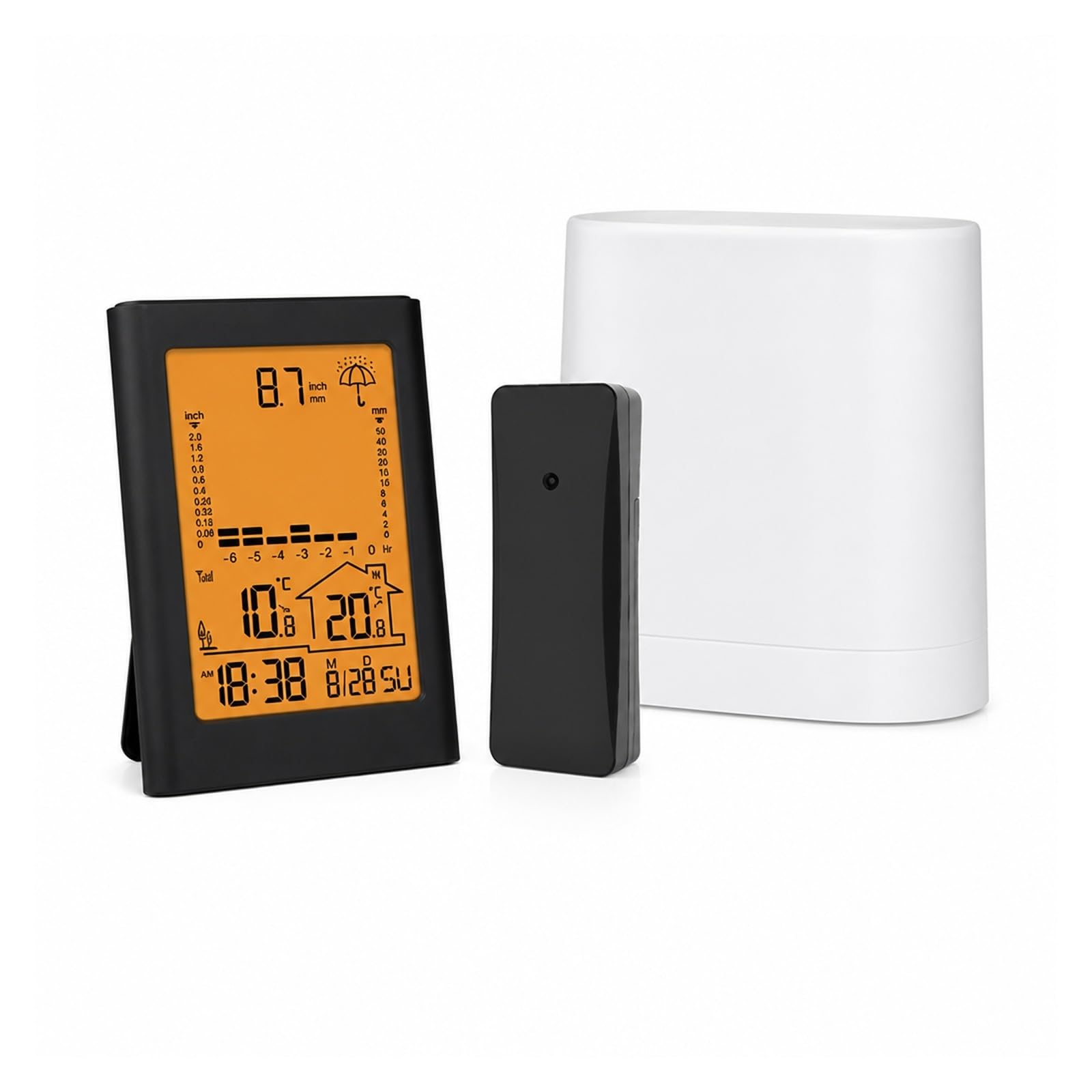 Deszczomierz, Bezprzewodowa Cyfrowa Stacja Pogodowa LCD Z Miernikiem Deszczu(BLACK)