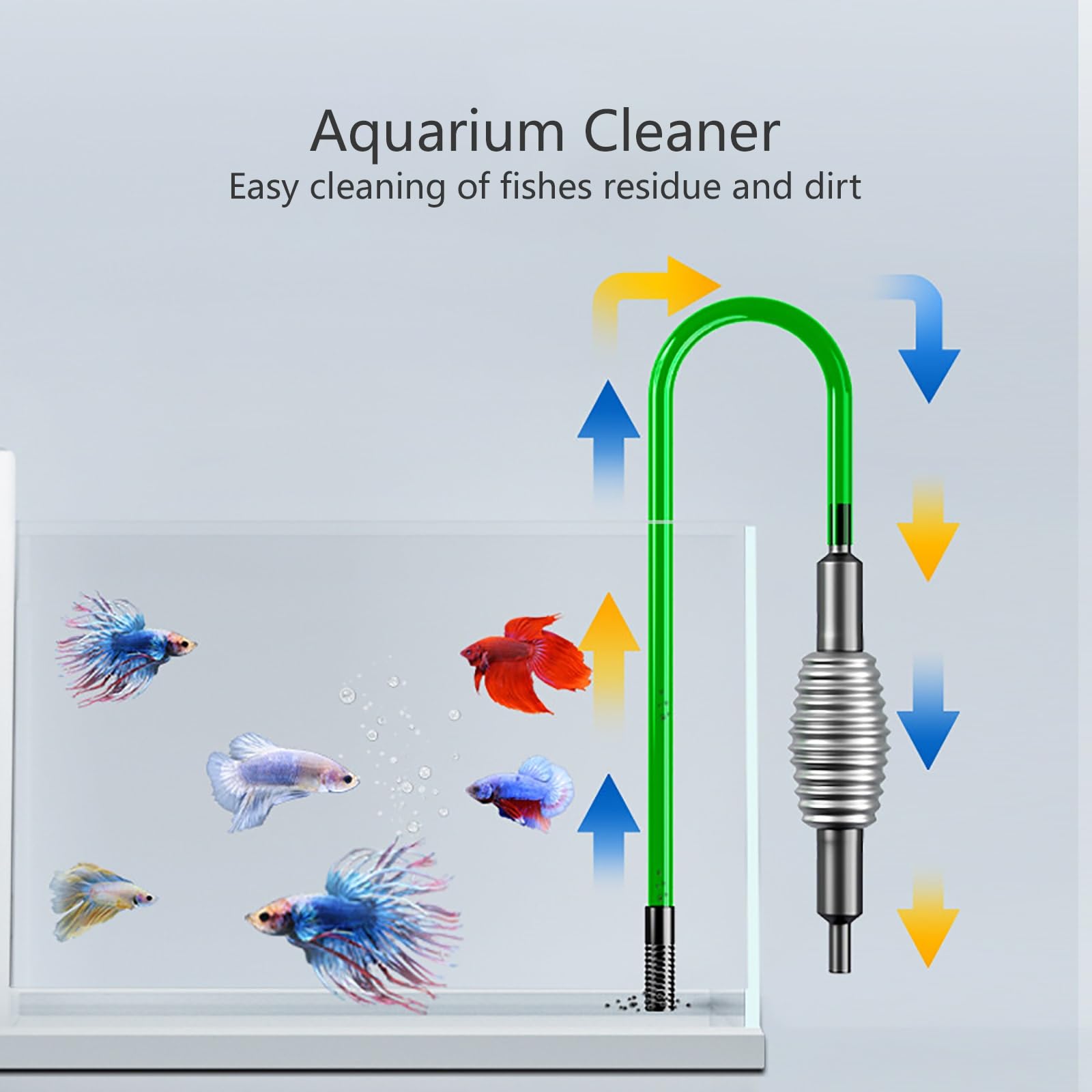 Limpiador De Grava De Acuario, Manguera De Sifón Manual, Kit Limpiador De Arena De Pecera con Botón De Presión De Aire, Uso para Limpieza De Grava y Arena De Pecera